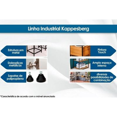 Escritório Completo Escritório Completo Industrial (2 Estantes) 2 Peças Freijo-preto - Kappesberg