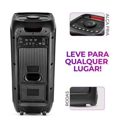 Caixa de Som PartyBox AIWA PB-01 BT 15H RGB USB TWS Preto Bivolt