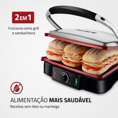 Press Grill Mondial Red Ceramic PG-02 220V