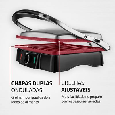 Press Grill Mondial Red Ceramic PG-02 220V