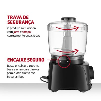 Mini Processador Turbo Pratic Mondial MP-16-B 220V