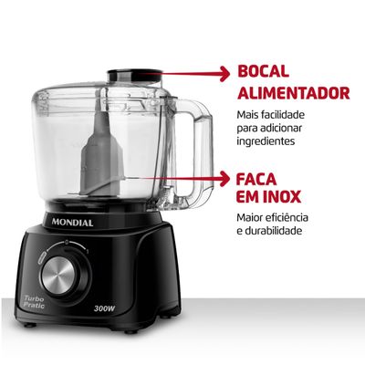 Mini Processador Turbo Pratic Mondial MP-16-B 220V