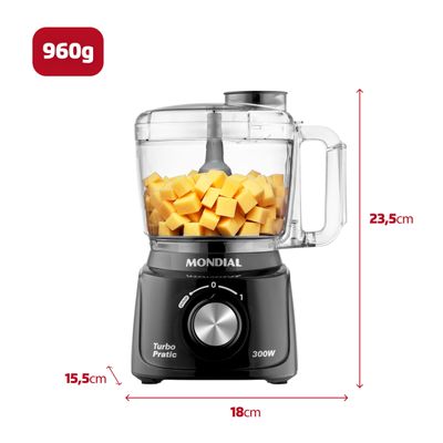 Mini Processador Turbo Pratic Mondial MP-16-B 220V