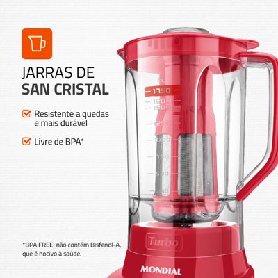 Liquidificador Mondial Turbo 900W L-900 FR-2C 220V