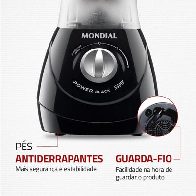 Liquidificador Mondial Power 2 Black L-28 220V