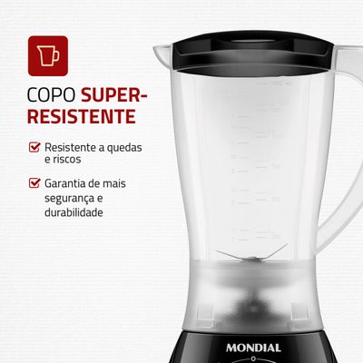 Liquidificador Mondial 1,5L Easy Power 550W L-550-B 110V