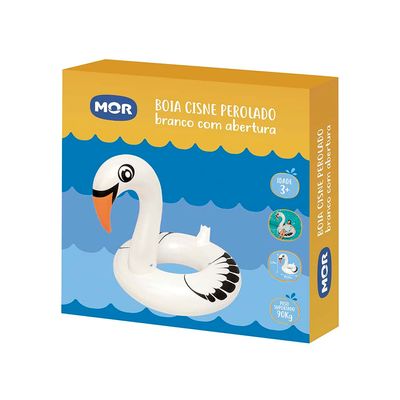 Boia Cisne Perolado Branco com Abertura