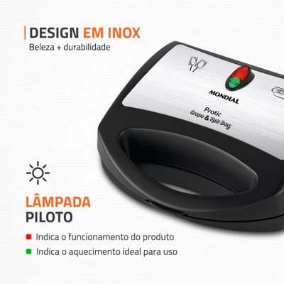 Crepeira Mondial Pratic Crepe & Hot Dog CP-01 220V
