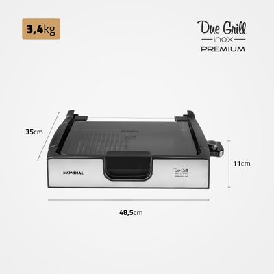 Chapa Mondial Due Grill Premium G-10 110V