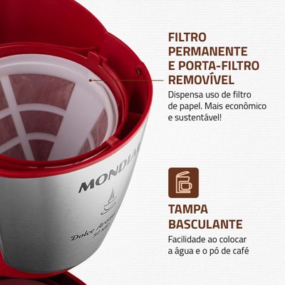 Cafeteira Elétrica Mondial Dolce Arome Inox C-32-32X-R 220V