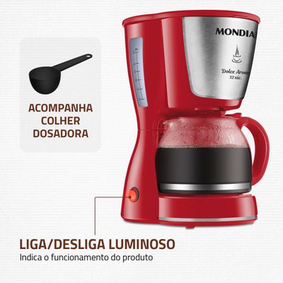 Cafeteira Elétrica Mondial Dolce Arome Inox C-32-32X-R 220V