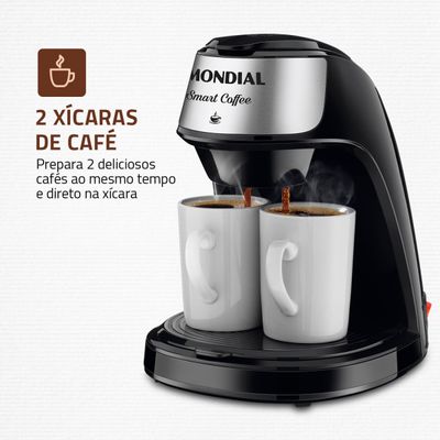 Cafeteira Mondial 2 xícaras Smart Coffee C-42-2X-BI 110V
