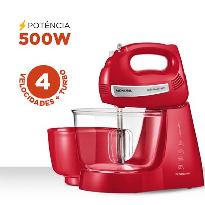 Batedeira Premium Bella Massa Inox Mondial B-29 NP 110V