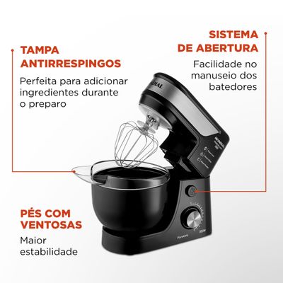 Batedeira Planetária Mondial Premium BP-01P-B 110V