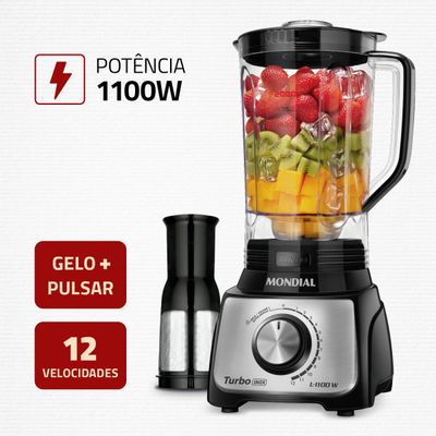 Liquidificador Mondial Turbo Inox 3L L-1100-BI 110V