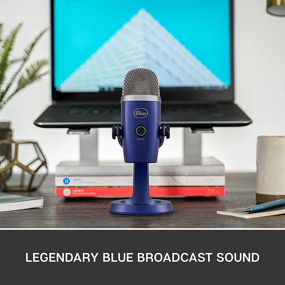 Microfone Yeti Nano Blue Premium USB para Gravação de Àudio e Streaming cor Azul