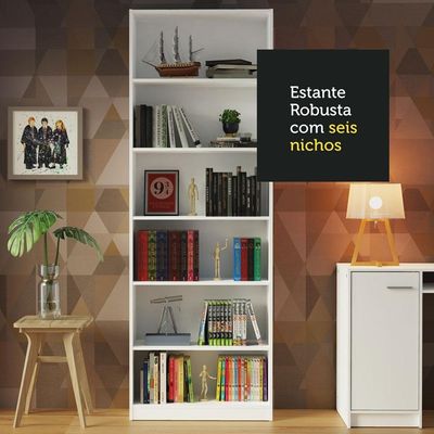 Kit Madesa 2 Estantes Livreiro Branco