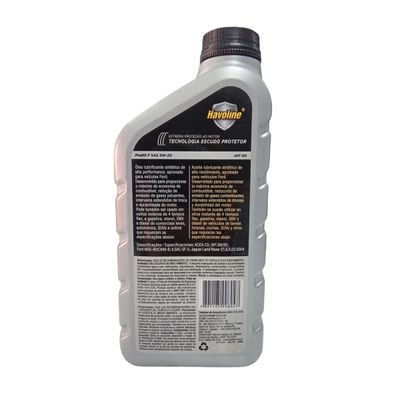 Óleo Lubrificante do Motor Texaco Havoline Energy API SN 5W20 100% Sintético com Tecnologia Escudo Protetor - 1L