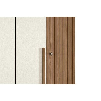 Guarda Roupa Casal 6 Portas e 4 Gavetas c/ Pés Buriti jatoba/Areia - Santos Andirá