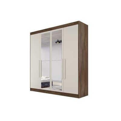 Guarda Roupa 4 Portas 3 Gavetas e c/2 Espelho Nantes Peroba - Europa
