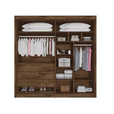 Guarda Roupa 4 Portas 3 Gavetas e c/2 Espelho Nantes Peroba - Europa