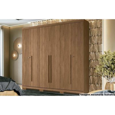 Guarda Roupa 6 Portas e 4 Gavetas c/ Pés Buriti Jatoba - Santos Andirá