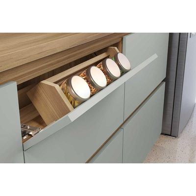 Cozinha Completa Rainha Gourmet 9 Peças (4Aéreos+4Balcões+1Paneleiro) C9P34 Branca/Nature - Nesher
