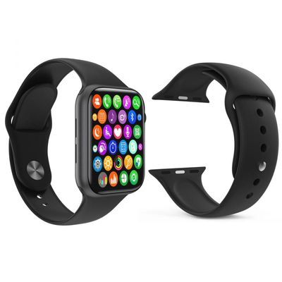 Kit 1 SmartWatch Plus Preto + 1 Pulseira Silicone Preto