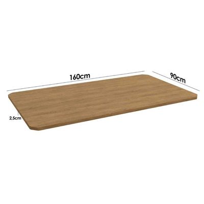 Mesa de Sala Jantar Iguaçu Aço c/Tampo Madeirado 160x90cm Preto Fosco/Nogueira - Kappesberg