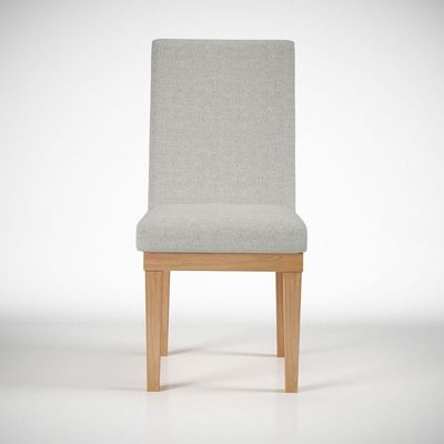 Kit 2 Cadeiras Estofadas Para Mesa De Jantar Tecido Cinza