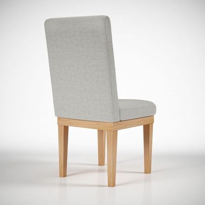 Kit 2 Cadeiras Estofadas Para Mesa De Jantar Tecido Cinza