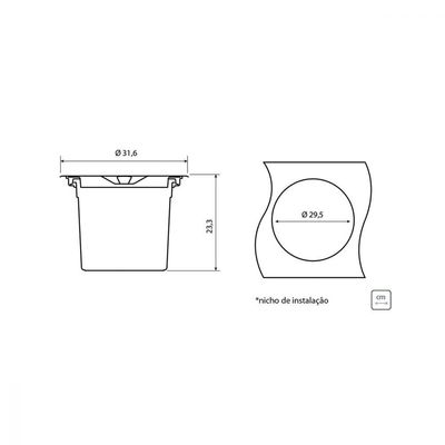 Lixeira de Embutir Tramontina Clean Round Aço Inox 8L