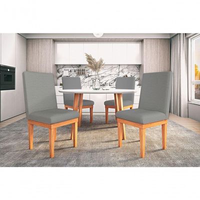 Kit 6 Cadeiras Estofadas Reforçada Mesa De Jantar Grafite