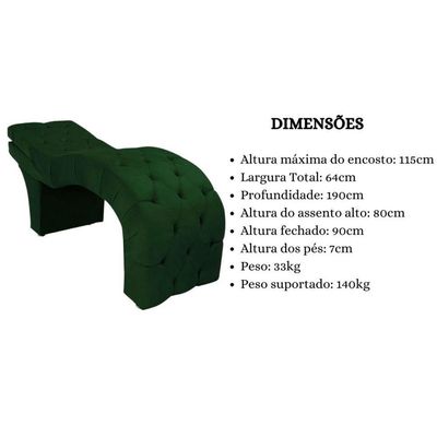 Maca Estética Estofada Reclinável Ergonômica Spa Suede Yara Cor:verde