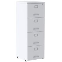 Armário De Arquivo Oficio Pe25 Pandin 45,70 Cm (Largura) Em Mdp Liso Branco 4 Gavetas
