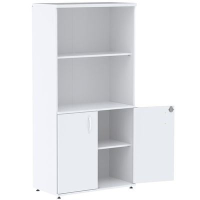 Armário Misto Pe25 Pandin 79,20 Cm Em Mdp Liso Branco Com Duas Portas E Prateleira Superior
