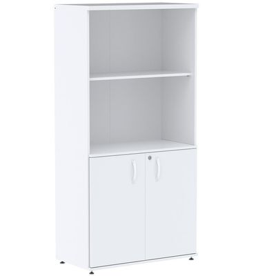Armário Misto Pe25 Pandin 79,20 Cm Em Mdp Liso Branco Com Duas Portas E Prateleira Superior