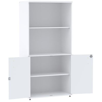 Armário Misto Pe25 Pandin 79,20 Cm Em Mdp Liso Branco Com Duas Portas E Prateleira Superior