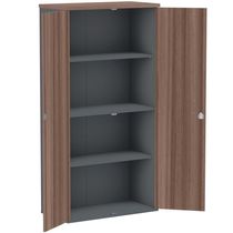 Armário Alto Pe25 Pandin 79,20 Cm (Largura) Em Mdp Walnut E Grafito Com Duas Portas