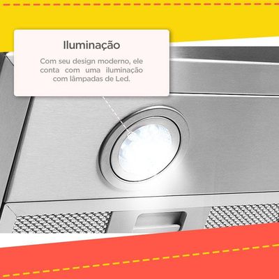Coifa de Parede 75cm Vidro Curvo Duto Slim Fogatti Inox 220V 220V
