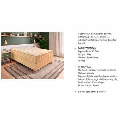 Cama Box Baú King: Colchão Molas Ensacadas Paropas Masterpocket Star Dream + Base Clean(193X203)