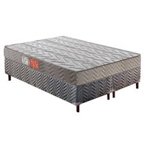 Cama Box Queen: Colchão Espuma Paropas D45 Pasquale + Base Crc Suede Gray(158X198)