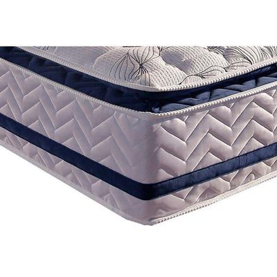 Cama Box Baú Queen: Colchão Molas Masterpocket Ensacadas Paropas Blue + Base White(158X198)