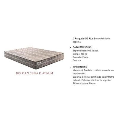 Cama Box Solteiro: Colchão Espuma D45 Paropas Pasquale Plus + Base Crc Rústico Gray(88X188)