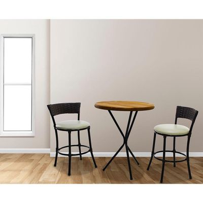 2 Banquetas Forts Baixa Fibra Preto Ferro Com Bistrô E Assento Branco