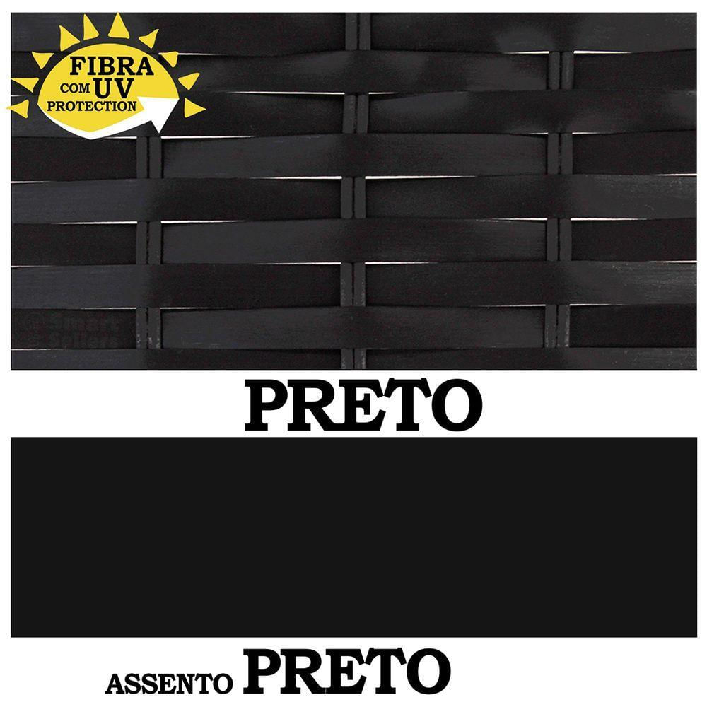 4 Banquetas Forts Baixa Fibra Alumínio Com Bistrô Preto