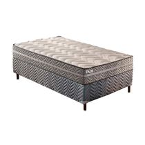 Cama Box Solteiro: Colchão Espuma D45 Paropas Pasquale Plus + Base Crc Rústico Gray(88X188)