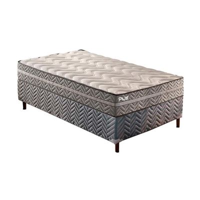 Cama Box Solteiro: Colchão Espuma D45 Paropas Pasquale Plus + Base Crc Rústico Gray(88X188)