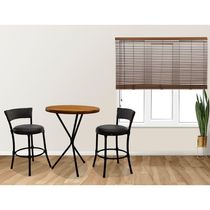 2 Banquetas Forts Baixa Fibra Preto Ferro Pintura Eeletrostática Com Bistrô