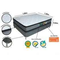 Conjunto Cama Box E Colchão Casal Becflex Pillow